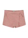 Il Gufo Checked Fringe-detailing Short In Pink