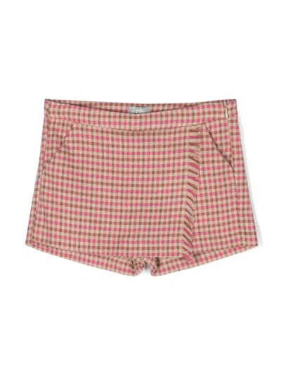 IL GUFO CHECKED FRINGE-DETAILING SHORT