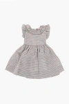 Il Gufo Checked Linen Dress With Bow On The Back