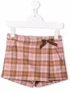 Shop Il Gufo Checked Mini Skort In Pink