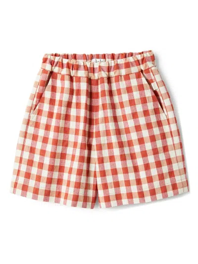 Il Gufo Kids' Checked Shorts In Red