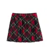 Il Gufo Tartan Check Skirt In Red