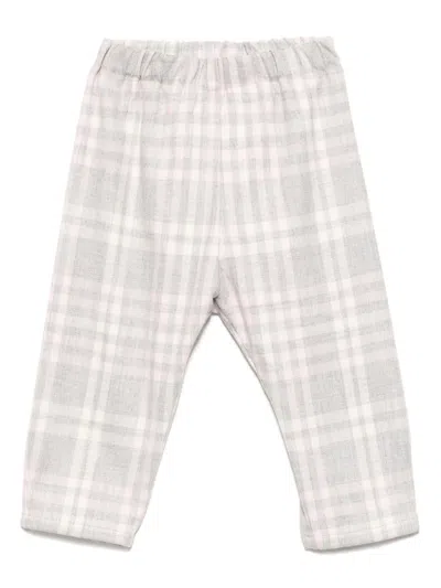 Il Gufo Babies' Checked Trousers In 粉色
