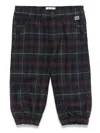 Il Gufo Checked Trousers In Blue