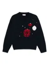 Il Gufo Christmas-motif Virgin-wool Sweater In Blue