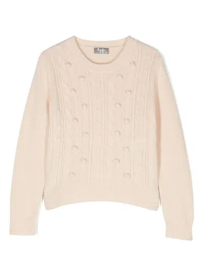 Il Gufo Kids' Chunky-knit Wool Jumper In Neutrals