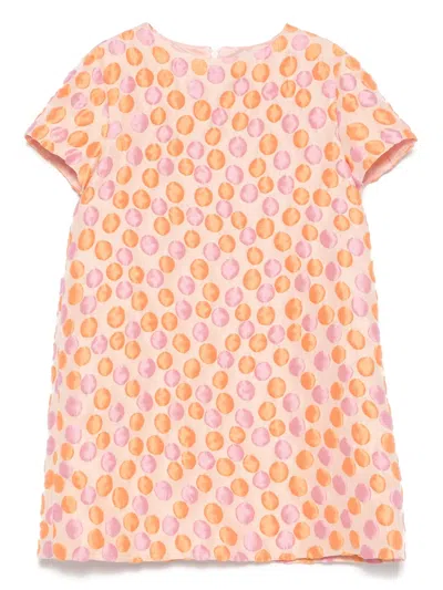 Il Gufo Kids' Circle-pattern Dress In Orange