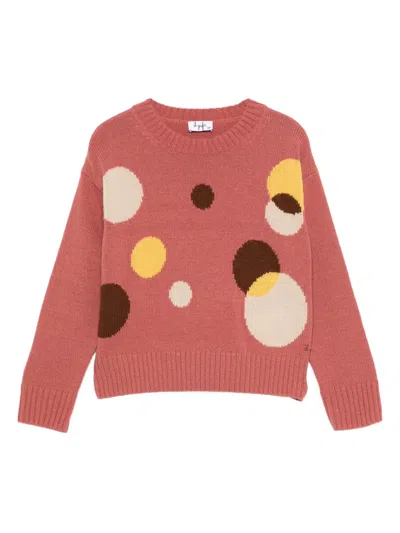 Il Gufo Kids' Circle-pattern Sweater In Pink