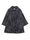 Il Gufo Herringbone-pattern Single-breasted Coat In Blue