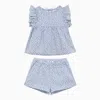 Il Gufo Cobalt-coloured Cotton Suit In Light Blue