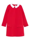 Il Gufo Collared Pocket Dress In Red