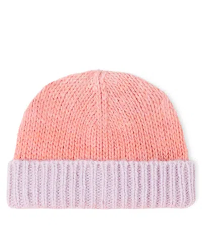 Il Gufo Kids' Colorblocked Ribbed-knit Beanie In Pink