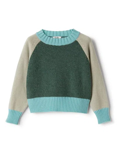 Il Gufo Kids' Colour-block Jumper In Green