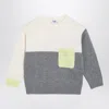 Il Gufo Colour-block Jumper In Organic Cotton In Multicolor