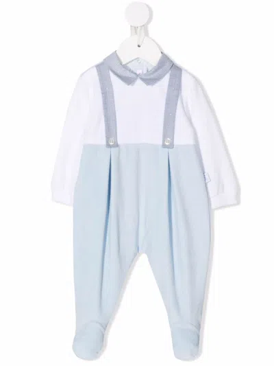 Il Gufo Babies' Colour-block Long-sleeve Pajama In 蓝色