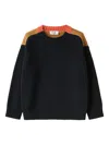 Il Gufo Colourblock Crew-neck Sweater In Blue