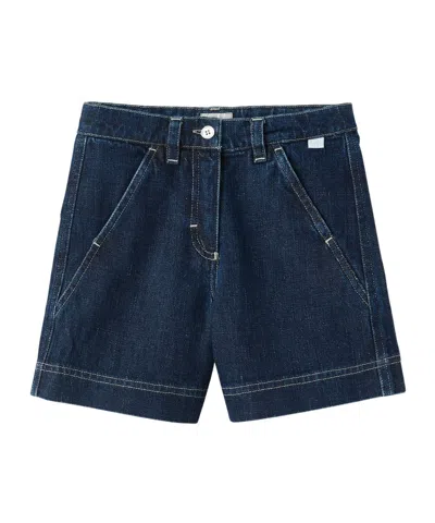 Il Gufo Contrast-stitching Denim Shorts In Black