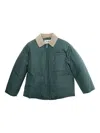 Il Gufo Corduroy-collar Padded Jacket In Green