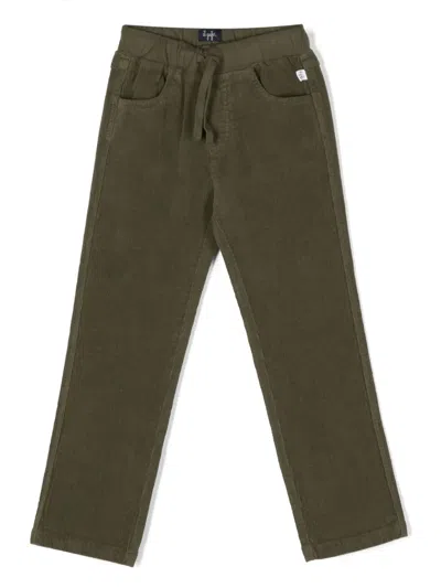 Il Gufo Kids' Corduroy Drawstring-waist Trousers In Green