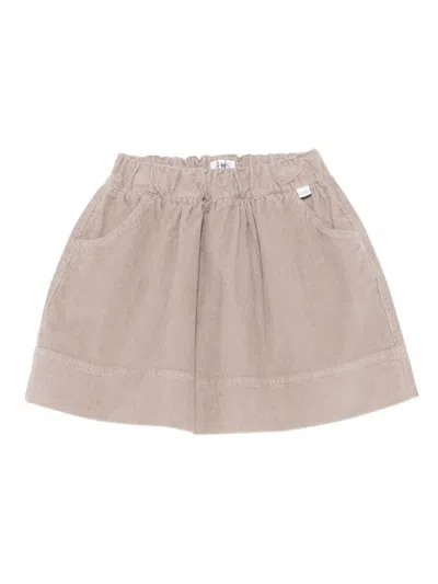 Il Gufo Kids' Corduroy Mini Skirt In Neutral