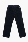 Il Gufo Corduroy Pants With Elastic Waistband In Blue