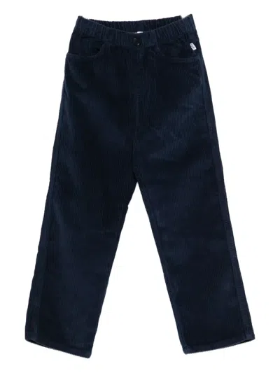 Il Gufo Kids' Corduroy Straight-leg Trousers In Blue