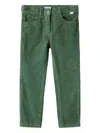 Il Gufo Corduroy-texture Trousers In Green