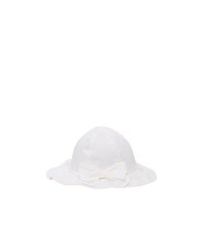 Il Gufo Cornflower Stretch Poplin Hat In White