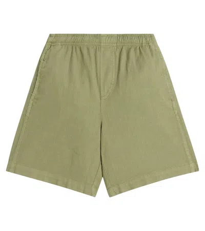 Il Gufo Kids' Cotton-blend Bermuda Shorts In Sage Green
