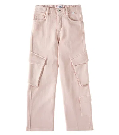 Il Gufo Kids' Cotton-blend Cargo Pants In Pink