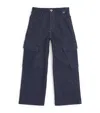 Il Gufo Cotton Blend Denim Cargo Pants Kids In Blue