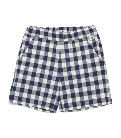 Il Gufo Kids' Cotton-blend Check Bermuda Shorts In Blue