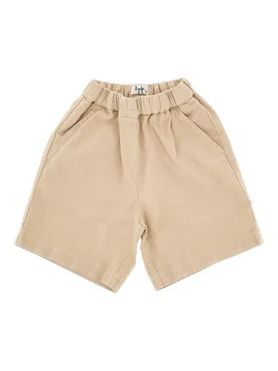 Il Gufo Kids' Cotton-blend Shorts In Neutrals