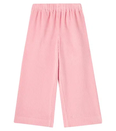 Il Gufo Kids' Cotton-blend Straight Pants In Pink