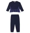 Il Gufo Cotton-blend Sweatshirt And Sweatpants Set In Blue