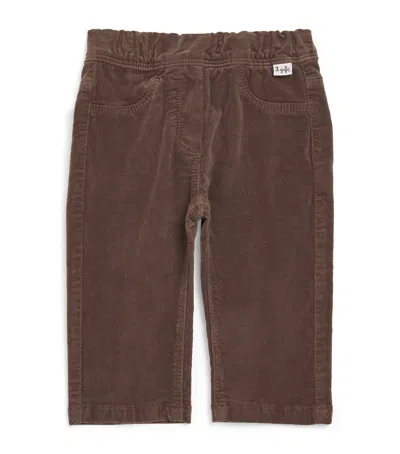 Il Gufo Kids' Cotton-blend Velvet Trousers In Brown