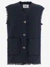 Il Gufo Cotton Blend Vest In Blue