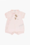 Il Gufo Cotton Body Suit With Teddy Bear Embroidery