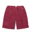 Il Gufo Cotton Cargo Shorts In Red
