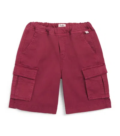 Il Gufo Kids' Cotton Cargo Shorts In Red