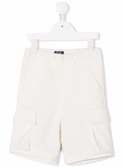 Il Gufo Kids' Cotton Cargo Shorts In White