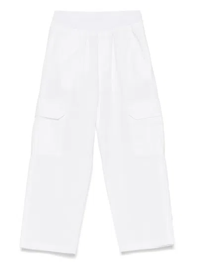Il Gufo Kids' Cotton Cargo Trousers In White