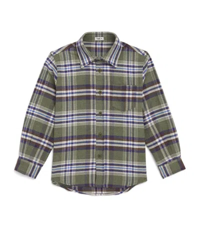 Il Gufo Kids' Cotton Check Shirt (3-12 Years) In Green