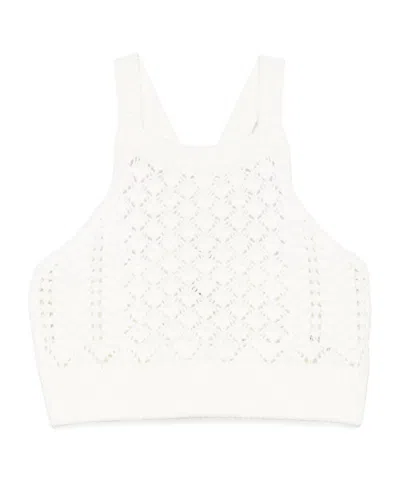 Il Gufo Cotton Crochet Top In White