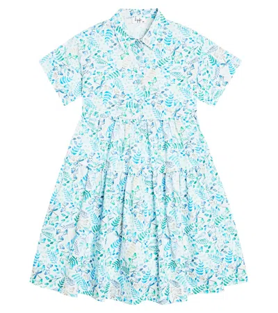 Il Gufo Kids' Cotton Dress In Blue