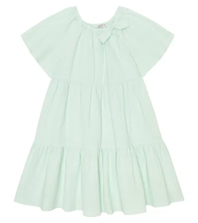 Il Gufo Kids' Cotton Dress In Lake