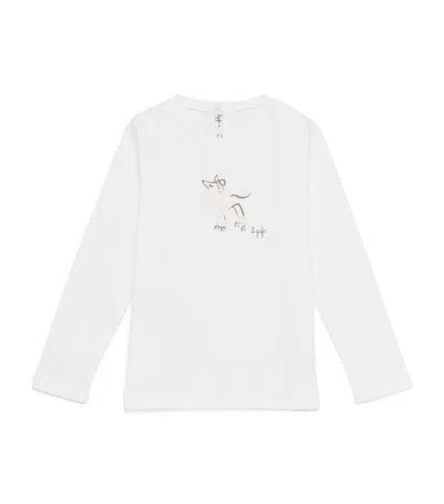 Il Gufo Kids' Cotton Embroidered Poodle Long-sleeve T-shirt In White