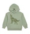 IL GUFO COTTON EMBROIDERED WOLF HOODIE (3-14 YEARS)