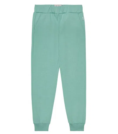 Il Gufo Kids' Jogginghose Aus Baumwoll-fleece In Sage Green