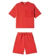 Il Gufo Cotton Fleece T-shirt And Shorts Set